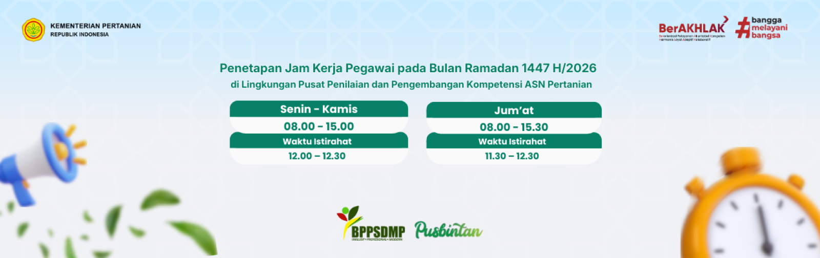 Jam Kerja Pegawai Pusbintan